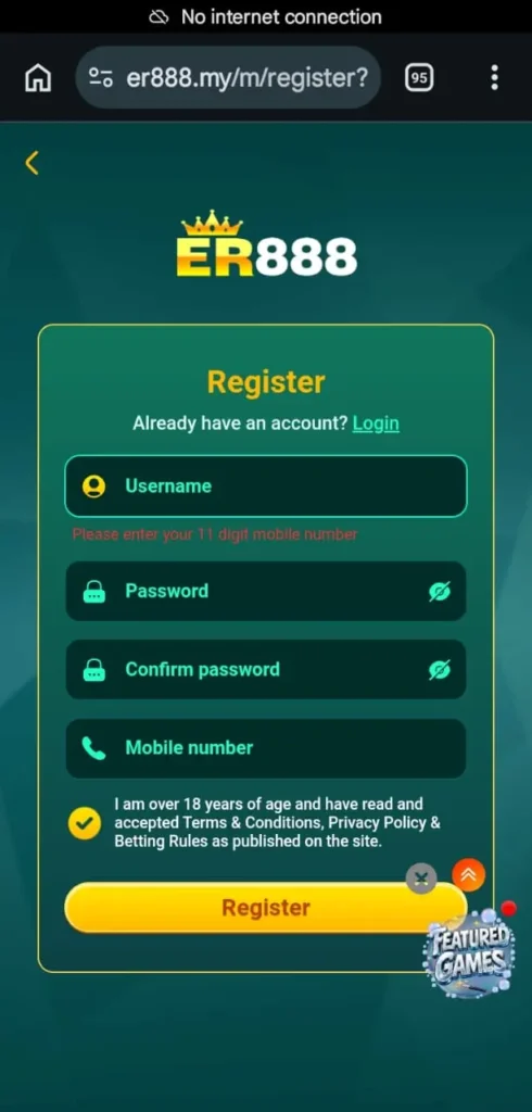 er888 game register