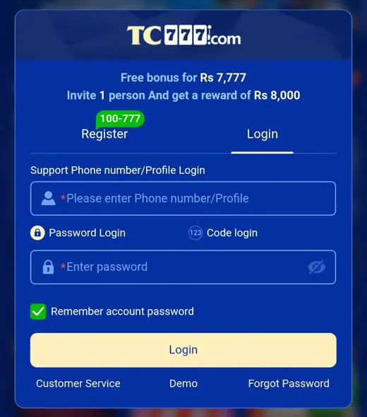 TC777 game register